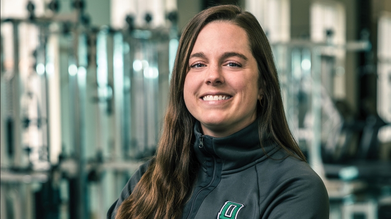 Headhsot of woman in fitness center