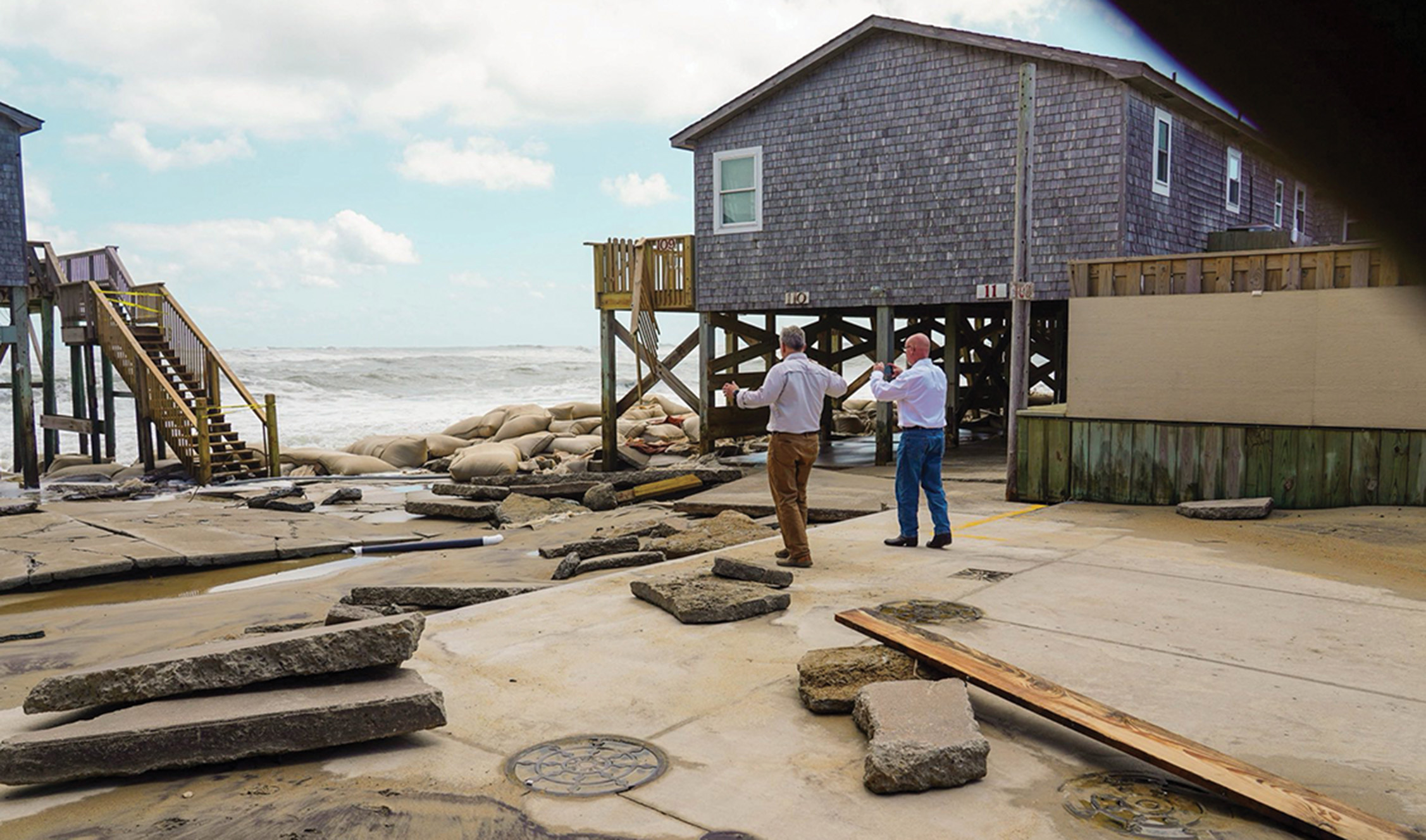 People talking at beach