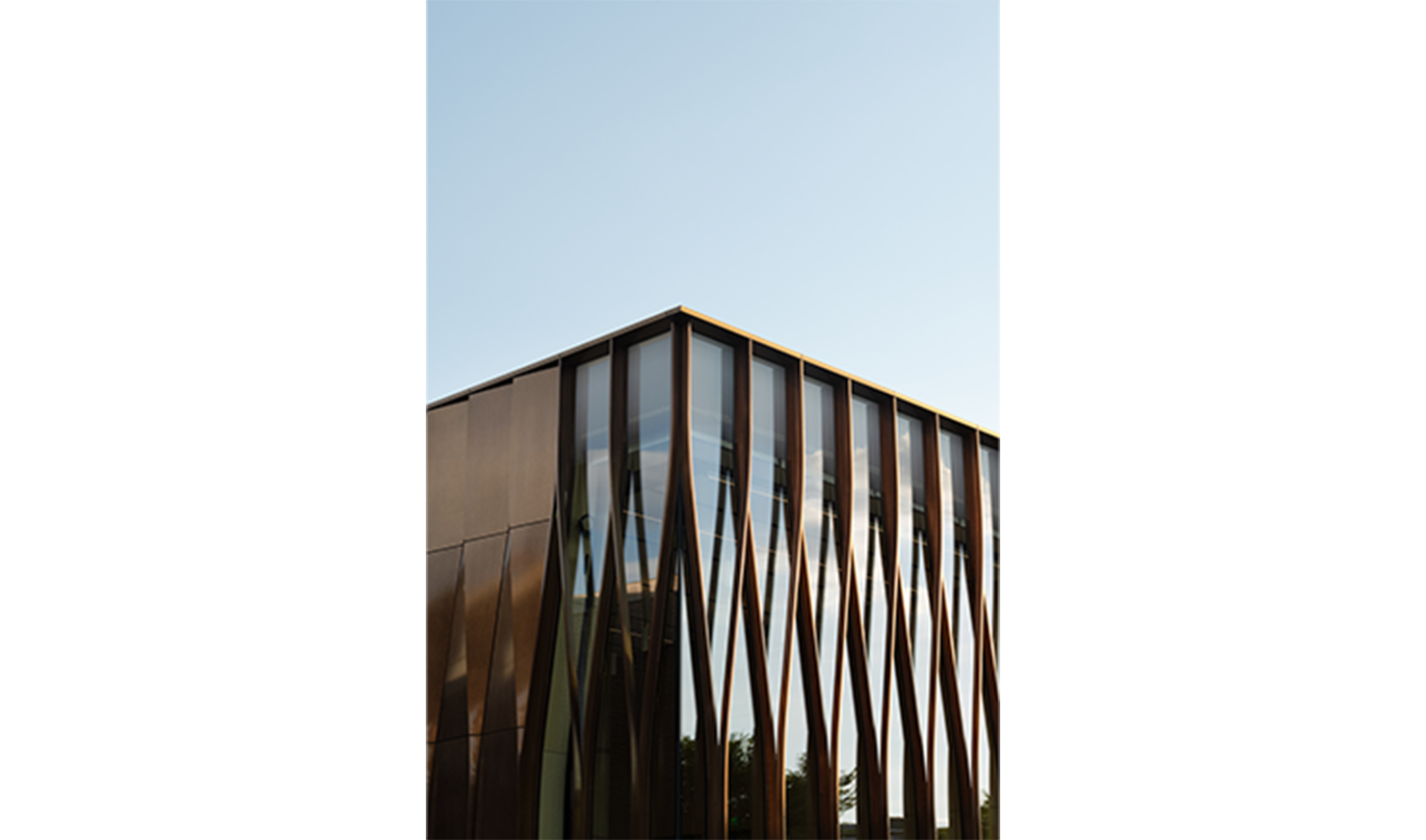 Building façade featuring wiggly vertical columns.