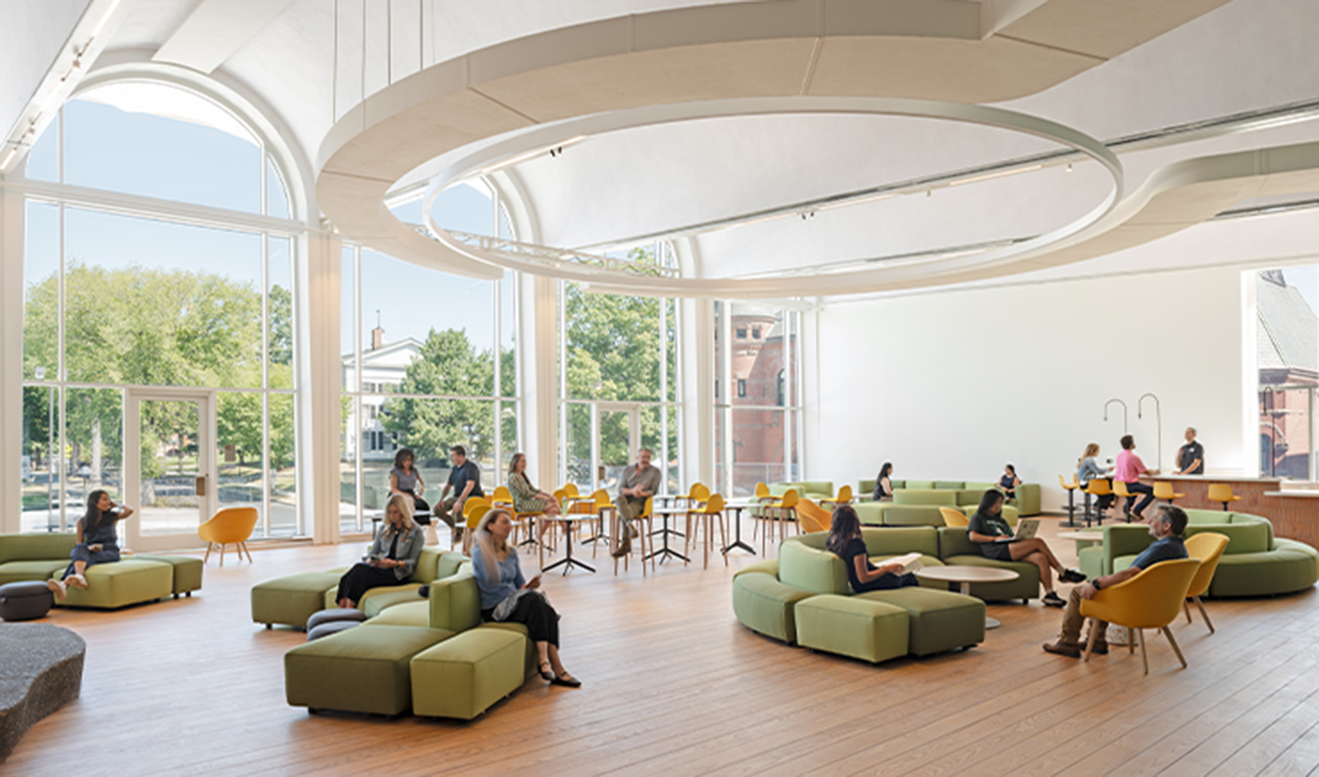 Open concept space with seating