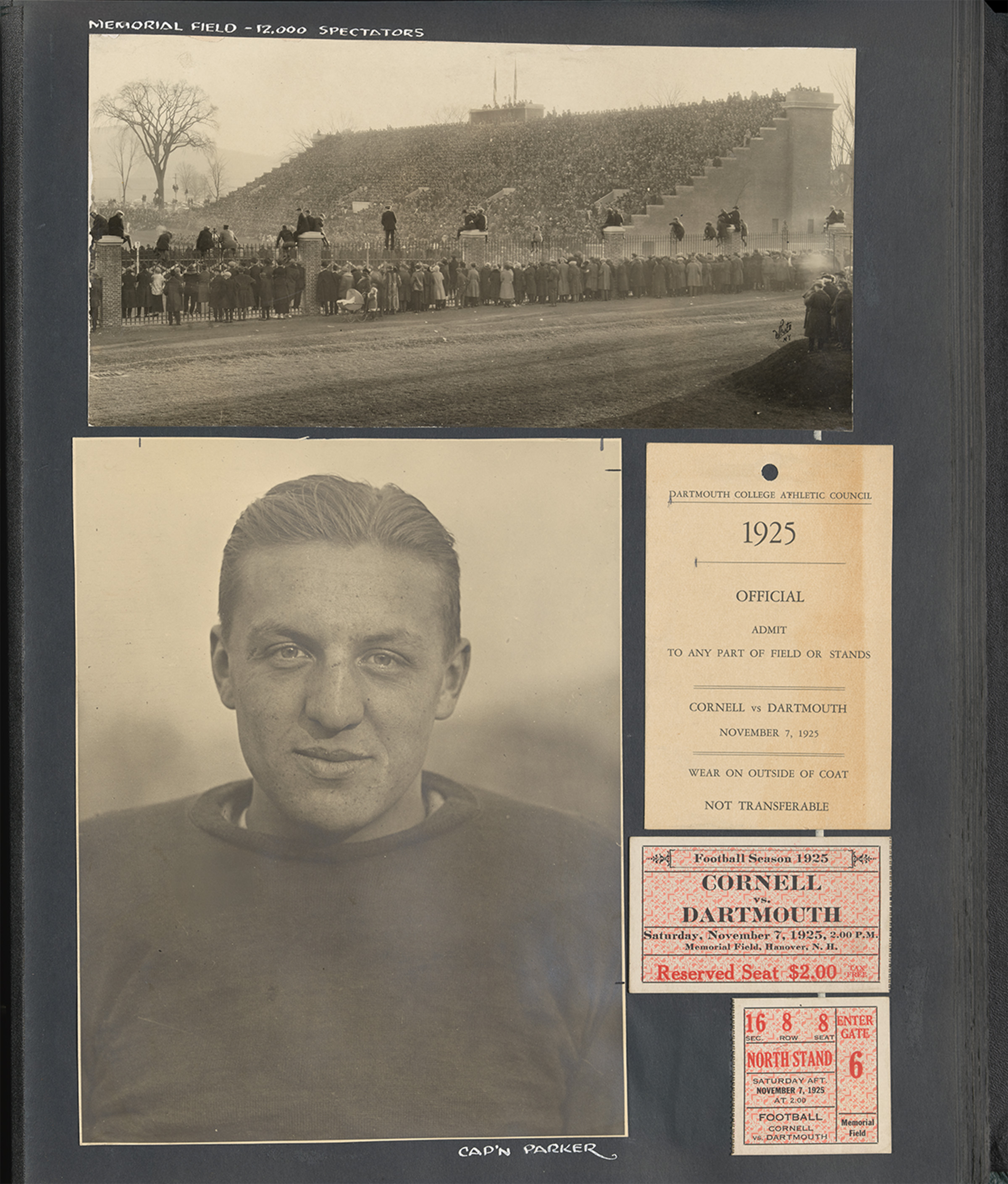 Collage of old football photos and tickets