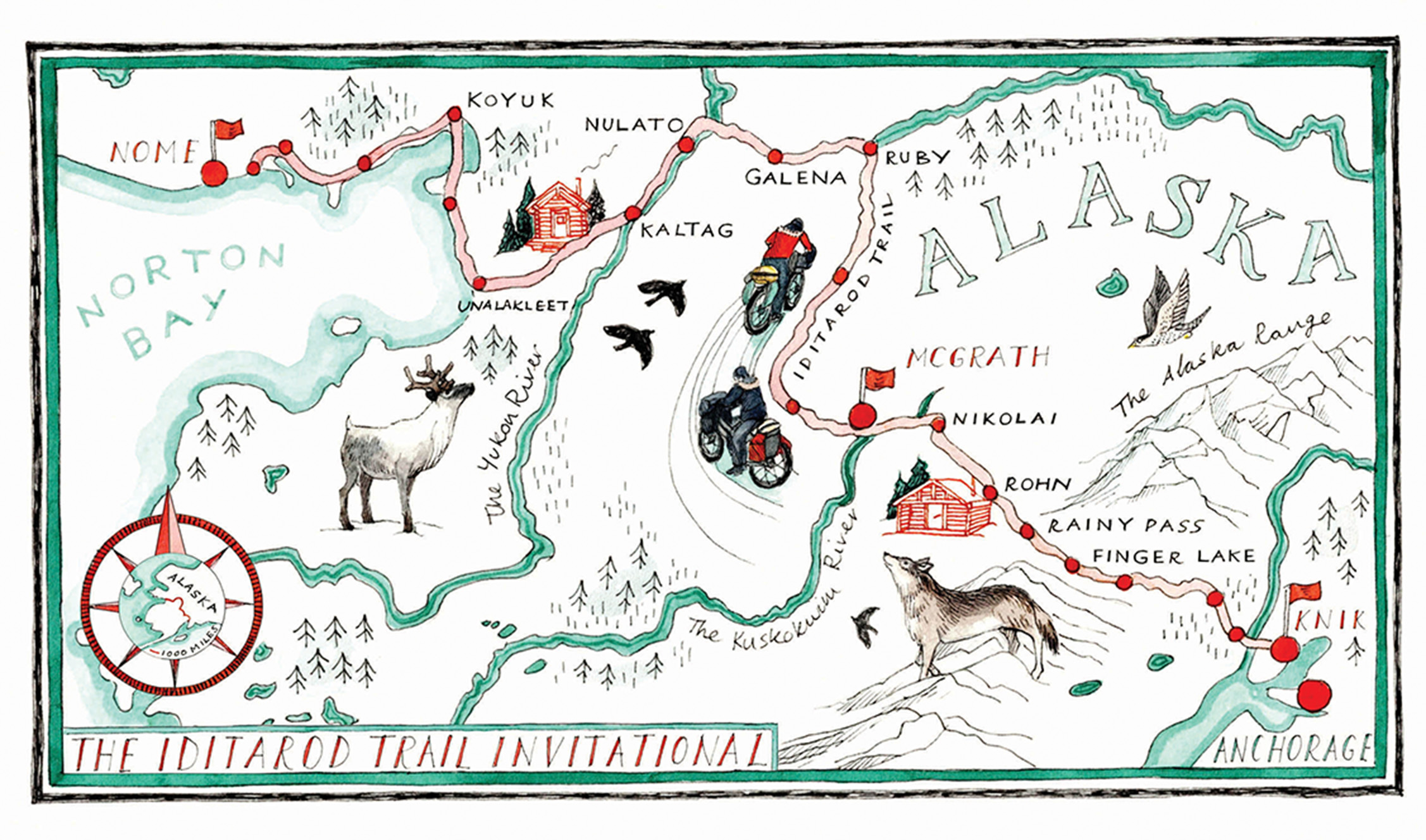 Map of Alaska Iditarod