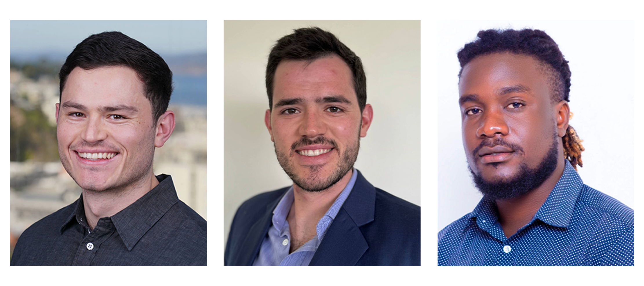 Headshots of three men
