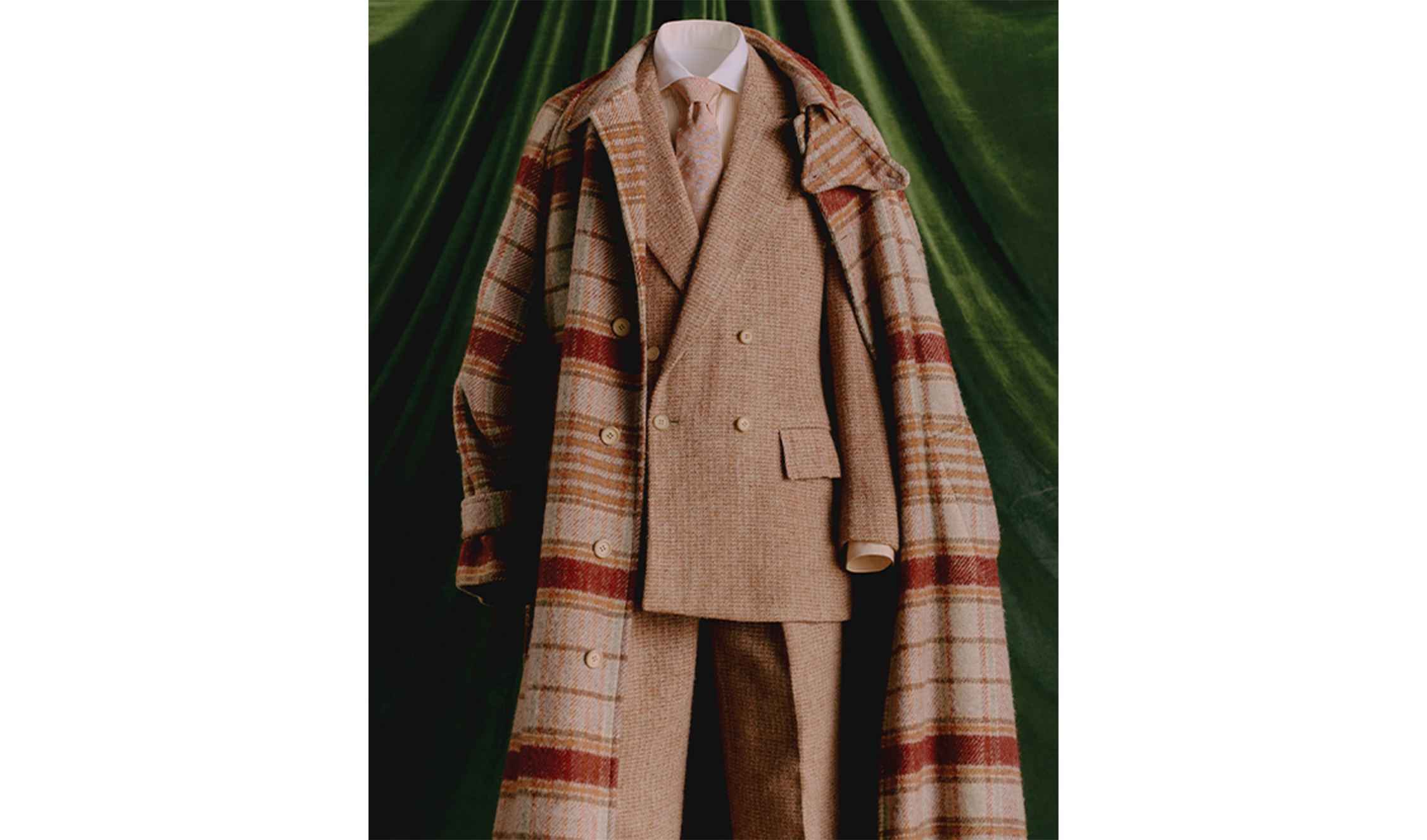 Tweed suit and scarf