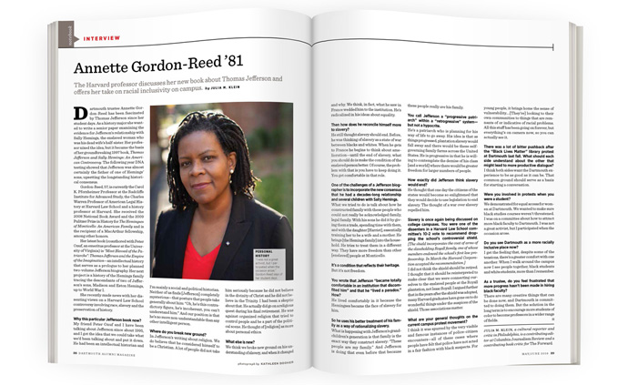 Annette Gordon-Reed ’81 | Dartmouth Alumni Magazine