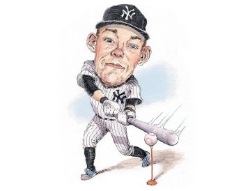 Illustration of baseball player swinging a bat