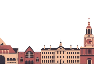 Illustration of campus buildings