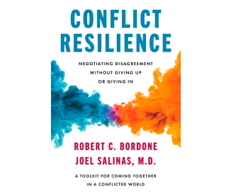 Book cover for Conflict Resilience with blue and orange colors