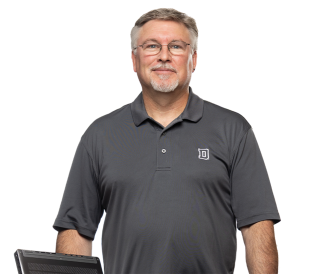 Man wearing collared shirt