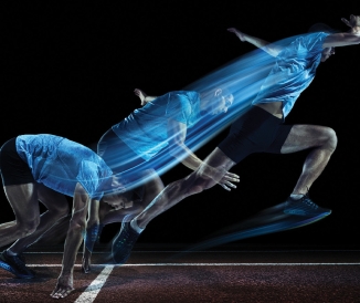 Person running on track