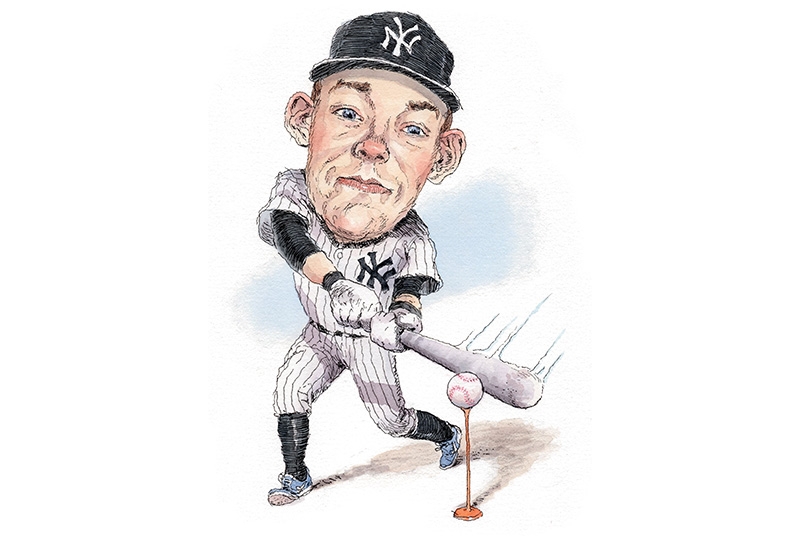 Illustration of baseball player swinging a bat