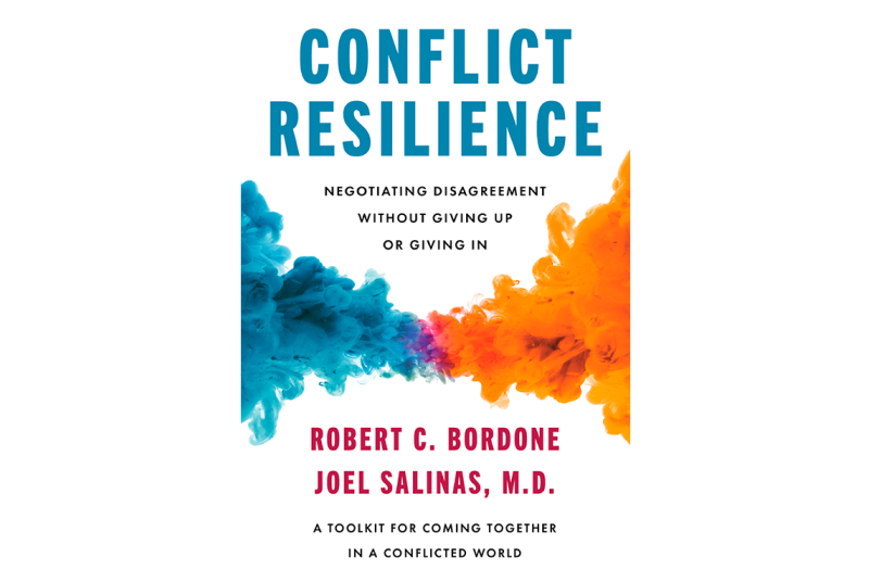 Book cover for Conflict Resilience with blue and orange colors