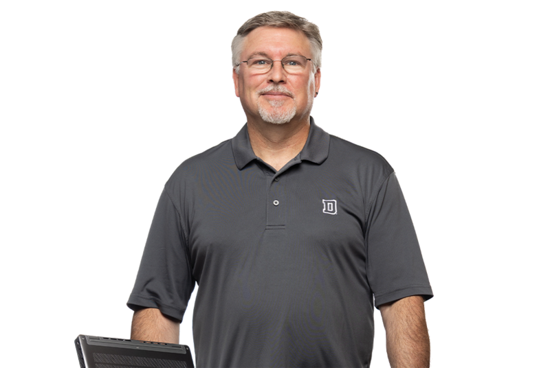 Man wearing collared shirt