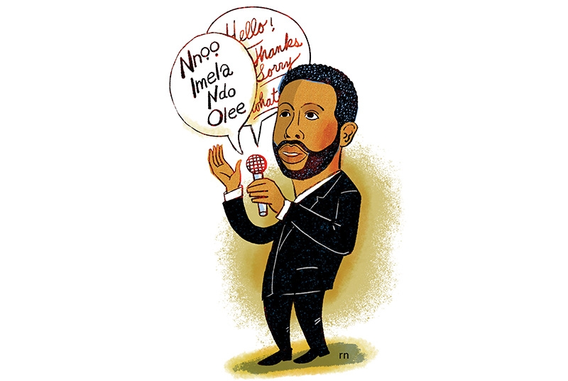Illustration of man with quote bubbles
