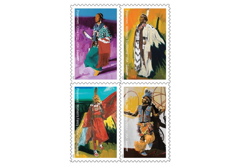 Four stamps featuring Native Americans