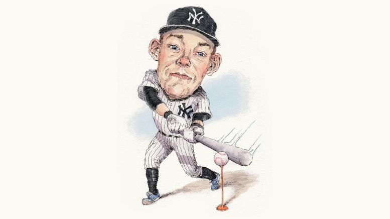 Illustration of baseball player swinging a bat