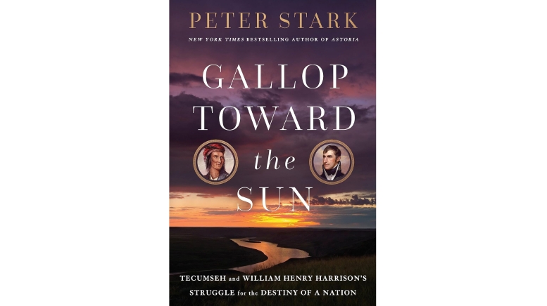 Book cover with image of sun setting