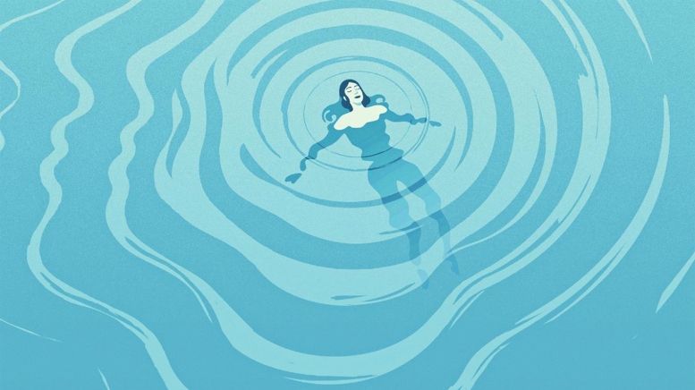 Illustration of person swimming