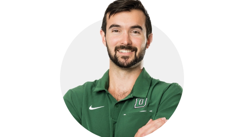 Man wearing button-up Dartmouth shirt