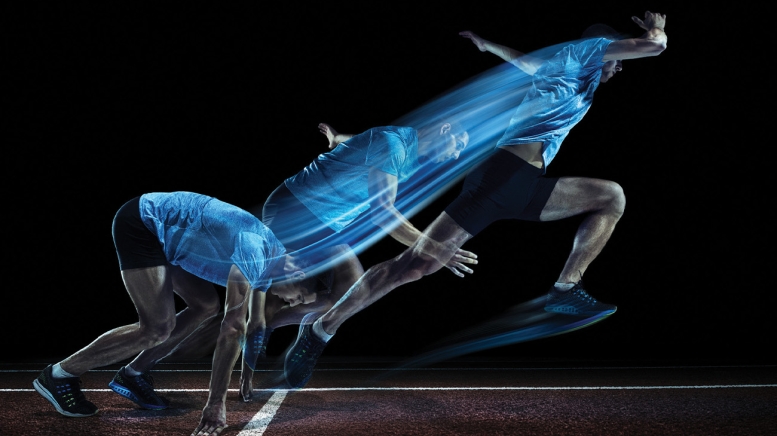 Person running on track