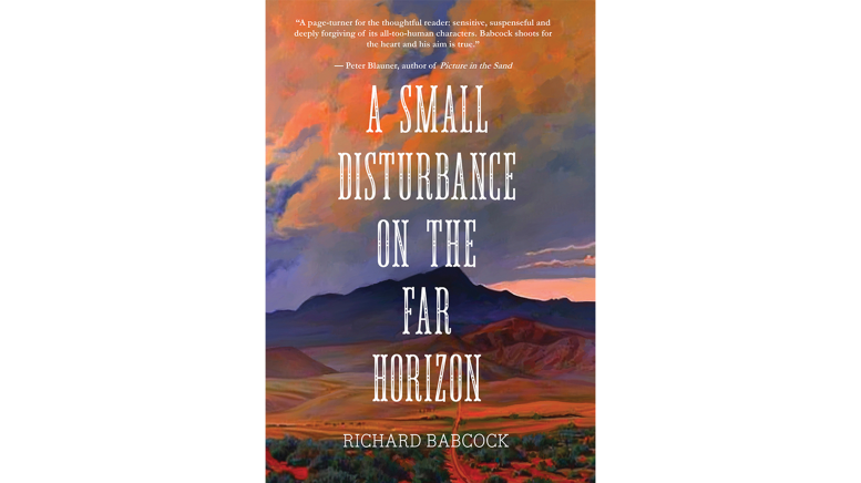 Book cover with mountains and clouds
