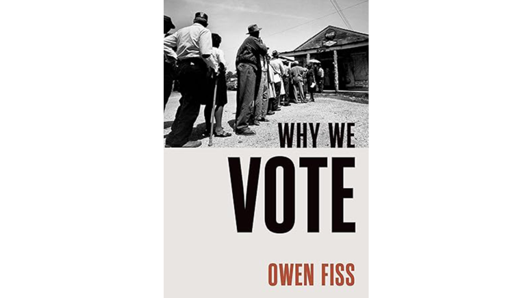 Book cover with people standing in line