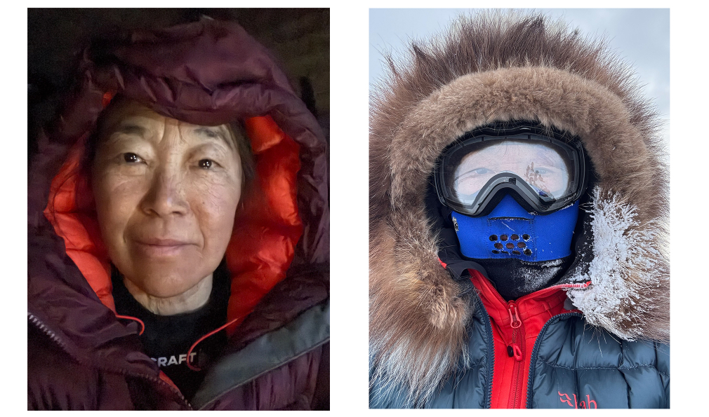 Woman wearing snow gear