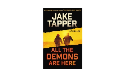 Book cover with image of two people running