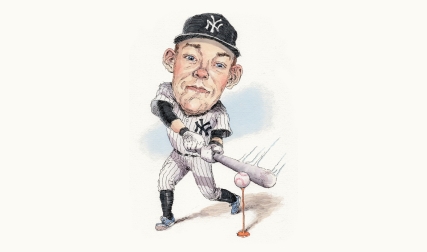 Illustration of baseball player swinging a bat