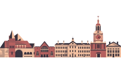 Illustration of campus buildings