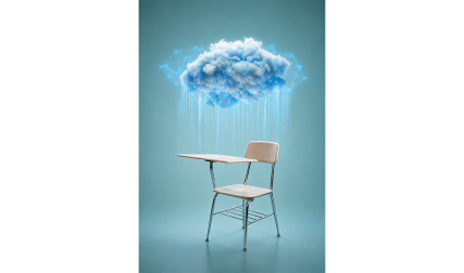 desk with thundercloud on top of it