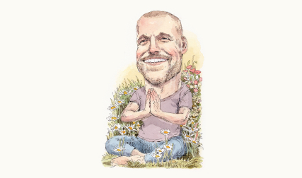 Illustration of man meditating