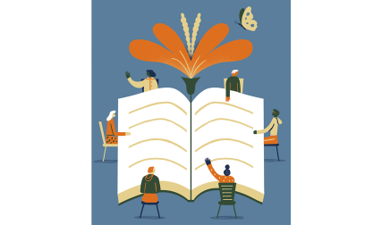 notebook and people illustration