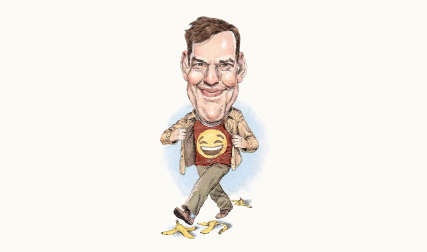Illustration of man with smiley t-shirt