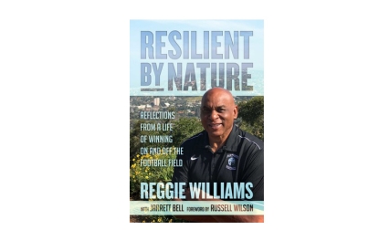 Book cover with headshot of man