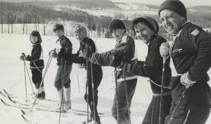 Family skiing