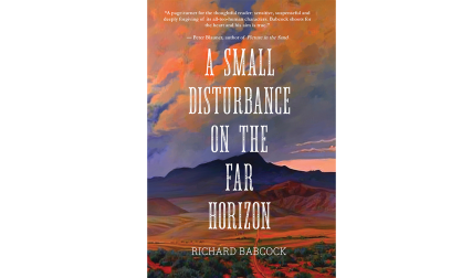 Book cover with mountains and clouds