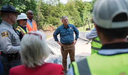 Man talking to crowd