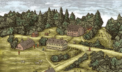 Illustration of campus in 1776