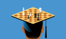 grad with chessboard on grad cap