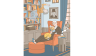 Illustration of man reading in study with ghost